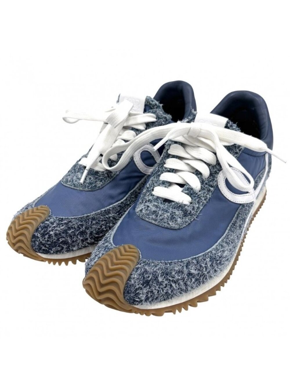 Loewe Sneakers Flo Runner Shoes Running 40 Nylon Suede Blue